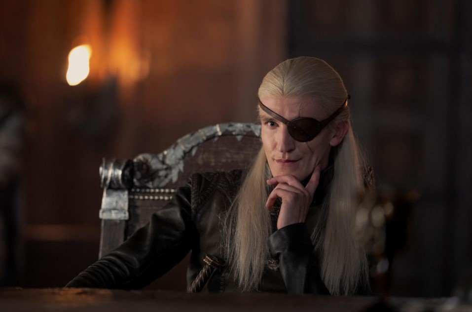 Aemond Targaryen Alys Rivers season 3 — Ewan Mitchell as Aemond Targaryen at Harrenhal in House of the Dragon, HBO