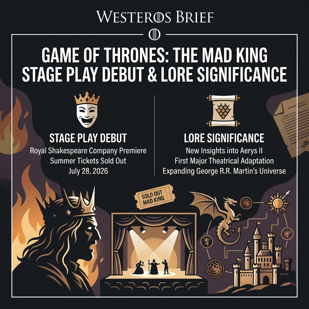 Game of Thrones: The Mad King stage play debut poster.